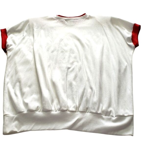 NWT K.K. Made in USA Vintage Nautical Anchor White and Red Top Sz 22W - Picture 2 of 16